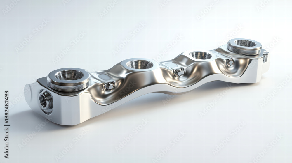 Chrome Motorcycle Swingarm: This image showcases a silver motorcycle swingarm, made from a material that is shiny and durable. Chrome Motorcycle Swingarm: This image showcases a silver motorcycle swingarm, made from a material that is shiny and durable.