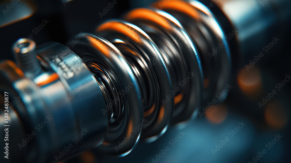 Resilient Coil: A close-up shot of an intricately coiled spring, showcasing its metallic structure with sharp focus and a blend of industrial aesthetics. Resilient Coil: A close-up shot of an intricately coiled spring, showcasing its metallic structure with sharp focus and a blend of industrial aesthetics.