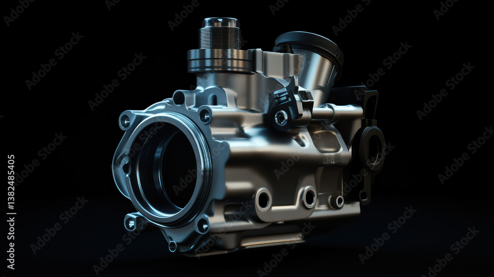 Industrial Engine Dynamo: A dynamic, high-resolution shot of a robust engine, set against a stark black backdrop. It's a visual testament to power and engineering. Industrial Engine Dynamo: A dynamic, high-resolution shot of a robust engine, set against a stark black backdrop. It's a visual testament to power and engineering.
