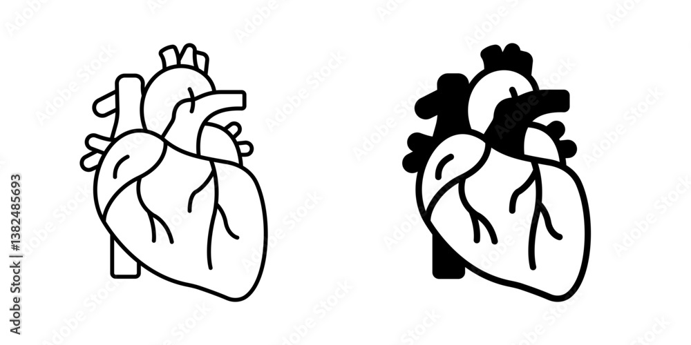 Obraz premium Heart Icon Line & Glyph Style