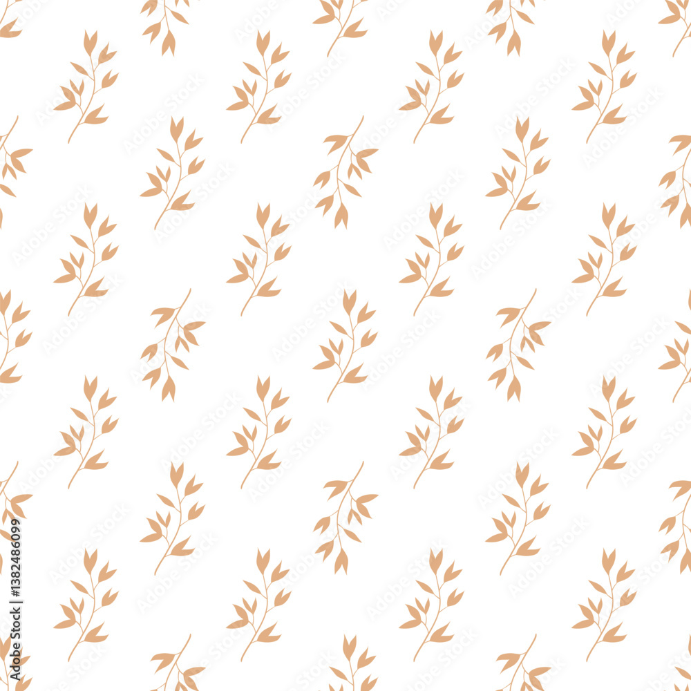 Botanical leaf pattern of plants, seamless minimalistic pattern Botanical leaf pattern of plants, seamless minimalistic pattern