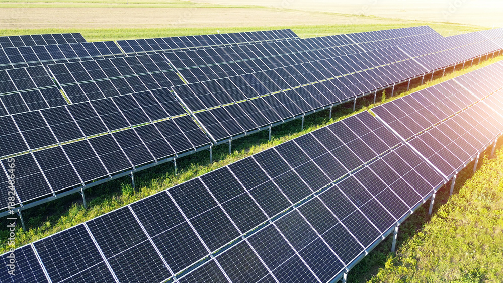Large solar farm in countryside