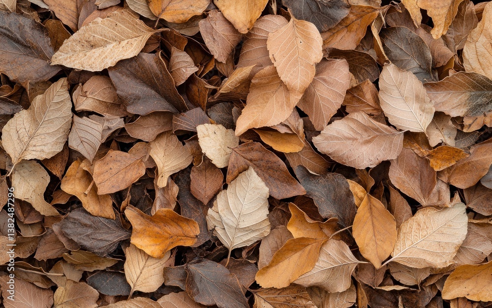 Autumn Leaf Ground Texture: Brown and Tan Fallen Autumn Leaf Ground Texture: Brown and Tan Fallen