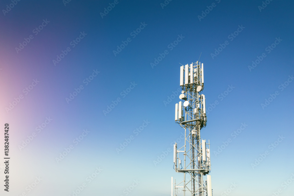 Cellular antenna in rural environment, clear sky