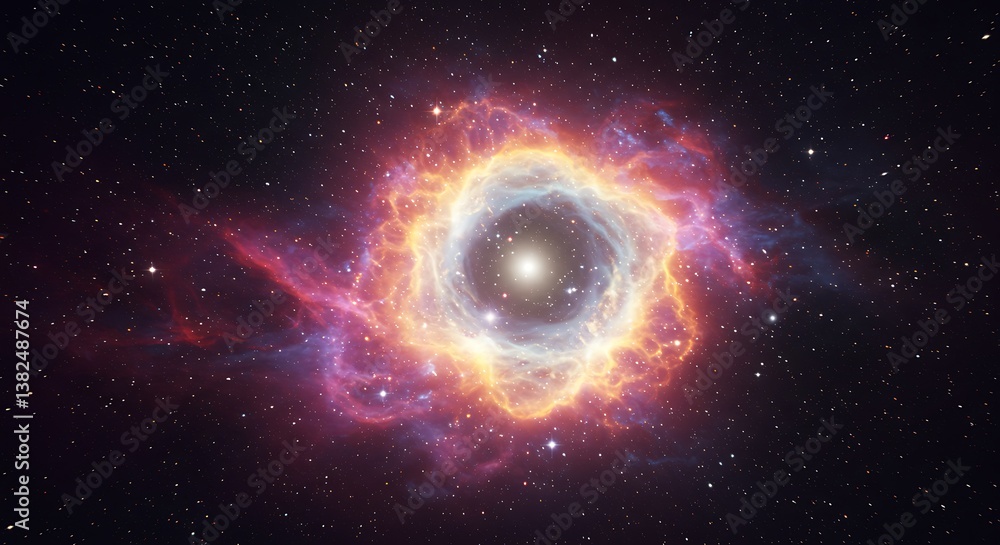 Fototapeta premium Cosmic Bloom: Heart of the Nebula AI Generated