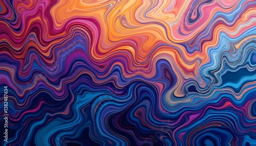 Wallpaper Mural "Abstract Marbling Art Patterns in Bold Colors, Creating a Vibrant and Dynamic Background Design" Torontodigital.ca