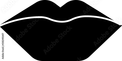 women's lips silhouettes vector icons, lip logo design. Sexy female lips symbols. Modern pop art style, Simple flat vector design isolated on transparent background, expressing different emotions,