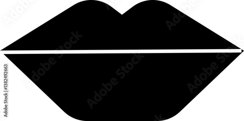 women's lips silhouettes vector icons, lip logo design. Sexy female lips symbols. Modern pop art style, Simple flat vector design isolated on transparent background, expressing different emotions,