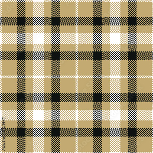 Plaid pattern seamless. Cool sandstone & Warm white Tartan Fabric Design. 