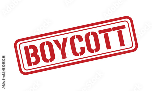 BOYCOTT red stamp text vector, rubber stamp