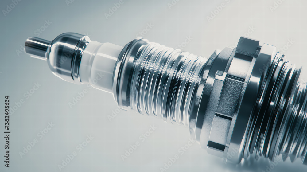 Spark Plug Close-Up: A highly detailed, modern spark plug, captured with precision focus, symbolizing automotive technology and mechanical components. Spark Plug Close-Up: A highly detailed, modern spark plug, captured with precision focus, symbolizing automotive technology and mechanical components.