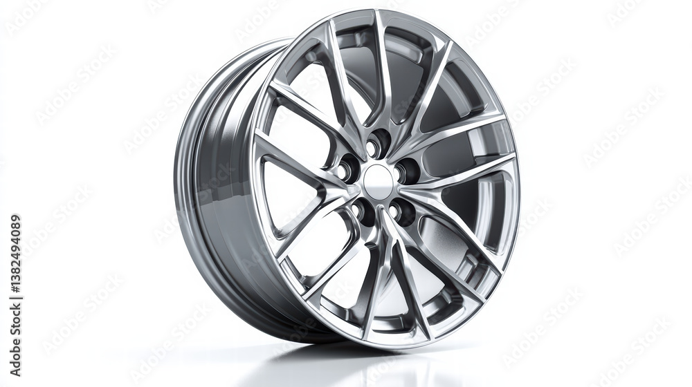 Chrome Alloy Wheel: A sleek, modern chrome alloy wheel with a multi-spoke design, showcasing its reflective surface and intricate details. Perfect for automotive, design, and industrial projects. Chrome Alloy Wheel: A sleek, modern chrome alloy wheel with a multi-spoke design, showcasing its reflective surface and intricate details. Perfect for automotive, design, and industrial projects.