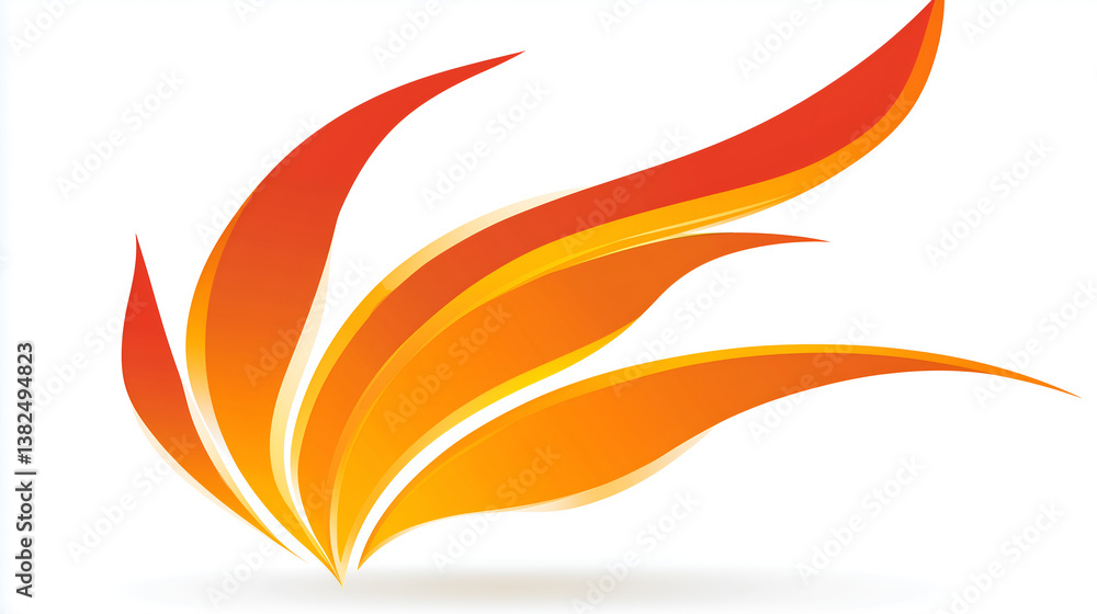 Obraz premium a stylized, abstract flame design, representing energy and motion. The design uses warm colors and smooth gradients