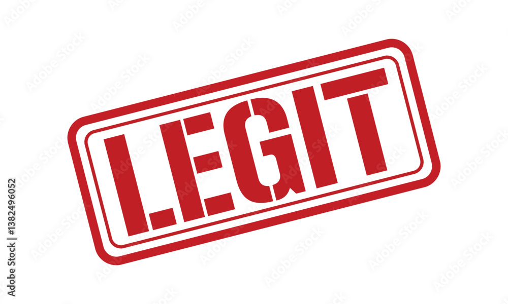 LEGIT red stamp text vector, rubber stamp LEGIT red stamp text vector, rubber stamp