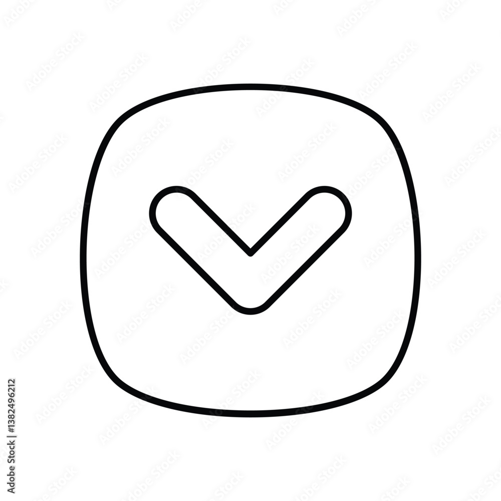 Chevron Down icon isolated on a white background. Vector illustration. Chevron Down icon isolated on a white background. Vector illustration.