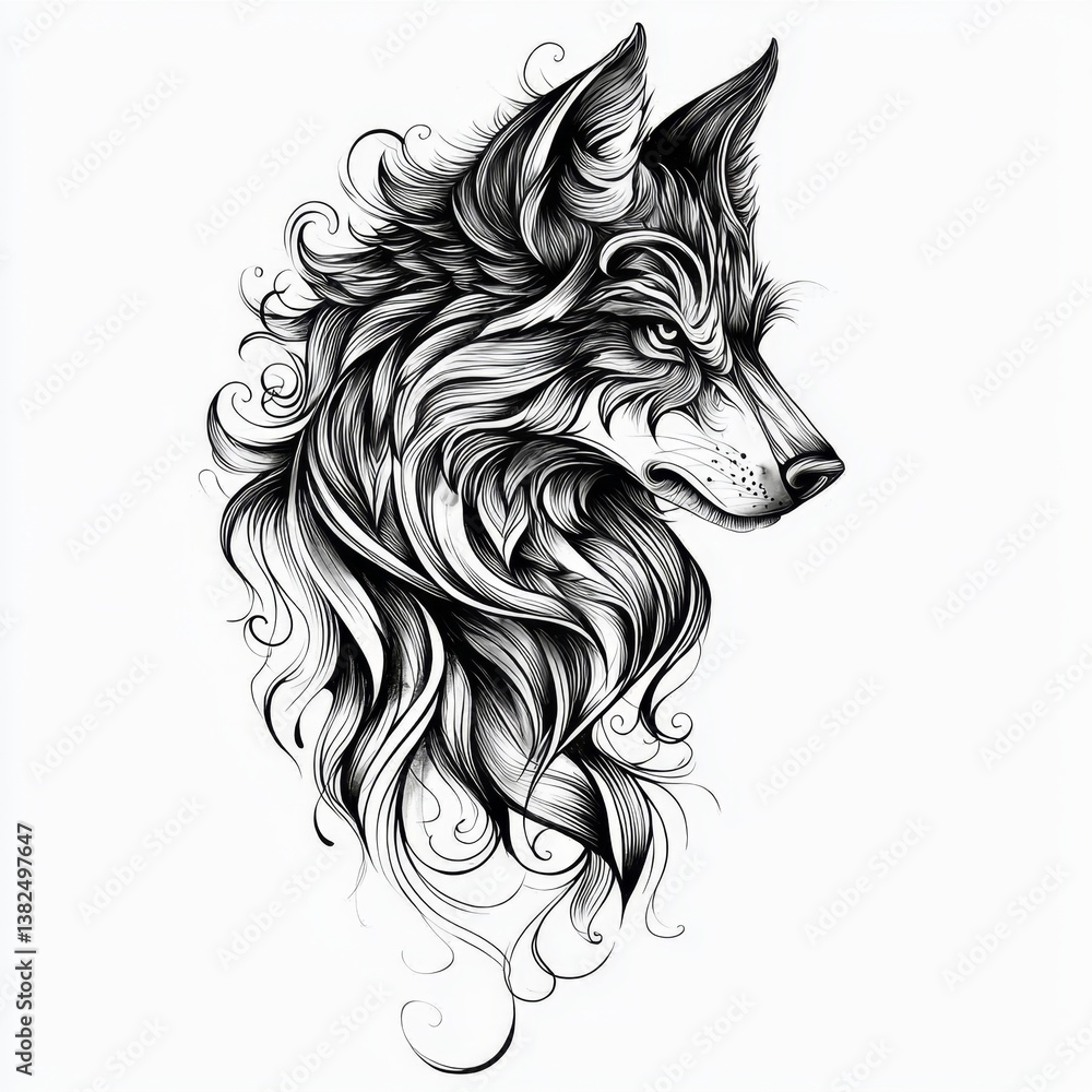 Fototapeta premium Unique Wolf Tattoo Ideas to Express Your Spirit