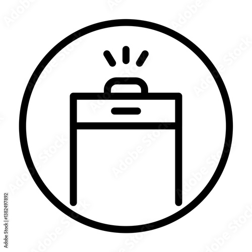 Security Checkpoint Vector Line Icon Design