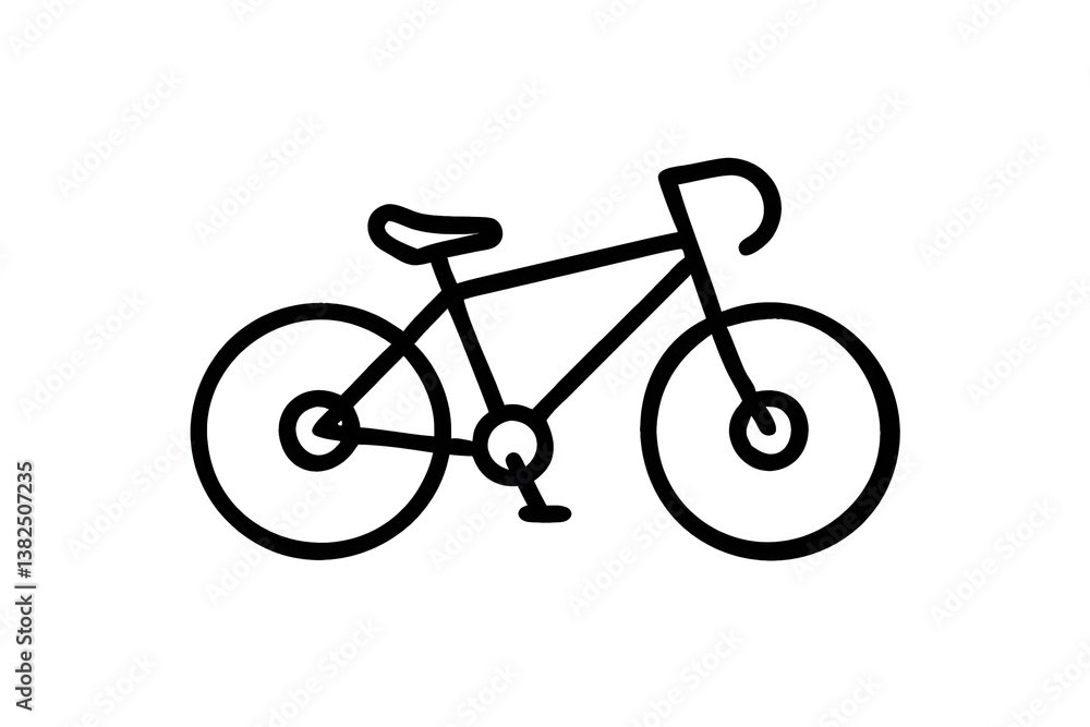 Bicycle Doodle: Playful Hand-Sketched Vector Illustration Bicycle Doodle: Playful Hand-Sketched Vector Illustration