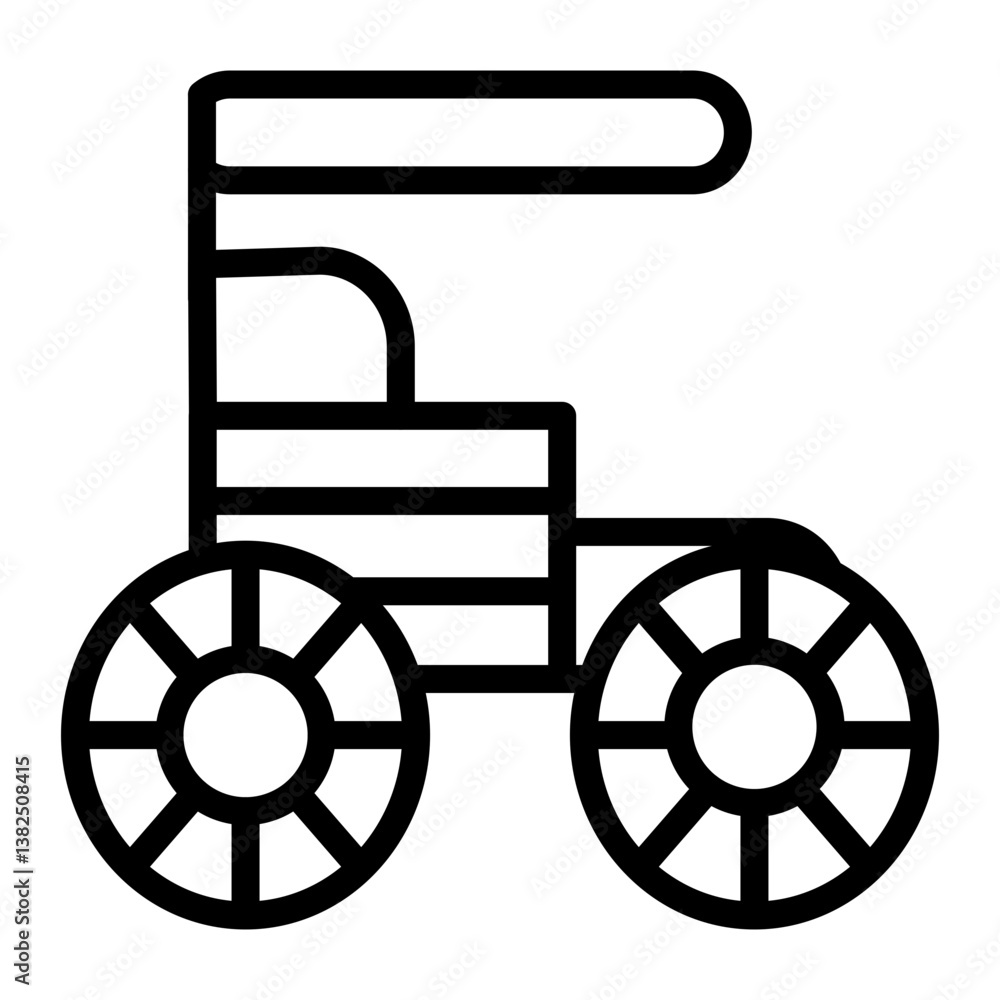 Steampowered Vehicle Vector Line Icon Design Steampowered Vehicle Vector Line Icon Design