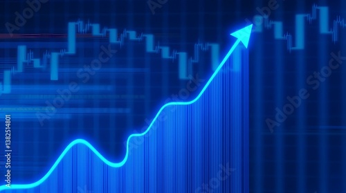 upward trend, stock market graph, bar chart trending