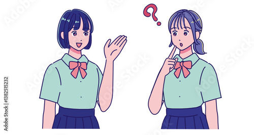 会話する2人の女子生徒たち