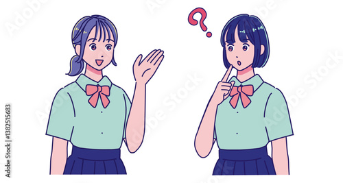 会話する2人の女子生徒たち