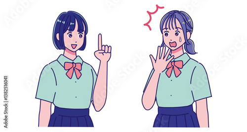 会話する2人の女子生徒たち