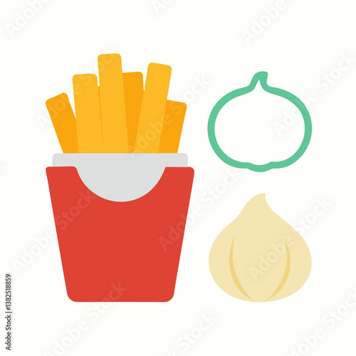 french fries and ketchup