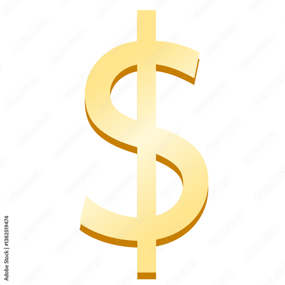 Golden Dollar Currency Symbol Golden Dollar Currency Symbol
