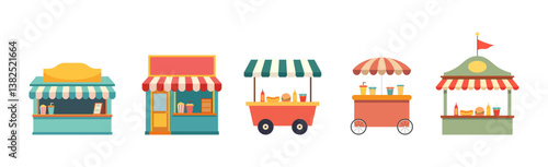 Various of stand foods vector illustration set