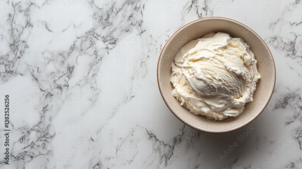 Vanilla ice cream top view on the marble surface Vanilla ice cream top view on the marble surface