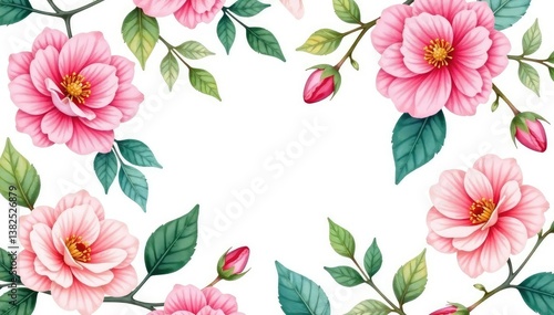 Wallpaper Mural Delicate watercolor roses & leaves, repeating pattern, spring, soft, pretty Torontodigital.ca
