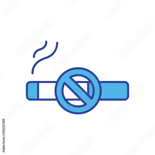 No Smoking icon isolated on a white background. Vector illustration.