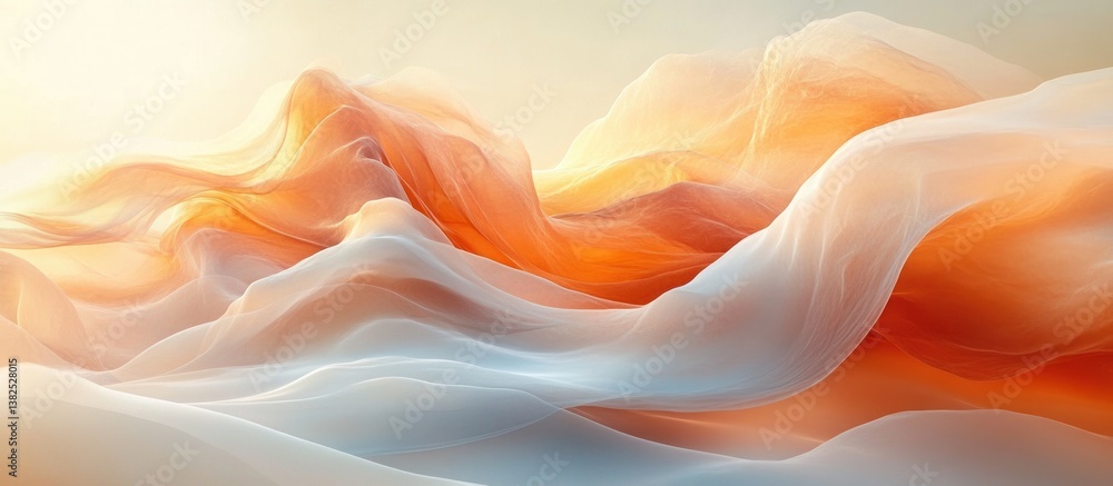 Obraz premium Soft Fabric Drape, Sunlight, Abstract Texture