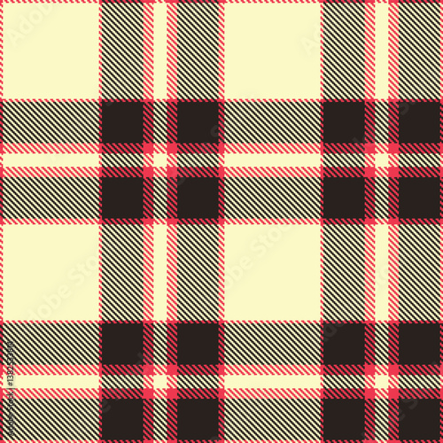 Muted lightish red Tartan patterns fabric texture. Elegant Pastel ivory Seamless Tartan