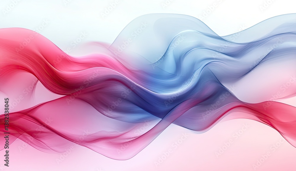 Abstract flowing ribbons of pink and blue Abstract flowing ribbons of pink and blue