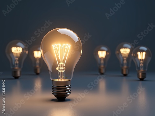 Bright Ideas Illuminated Lightbulbs Representing Innovation and Inspiration