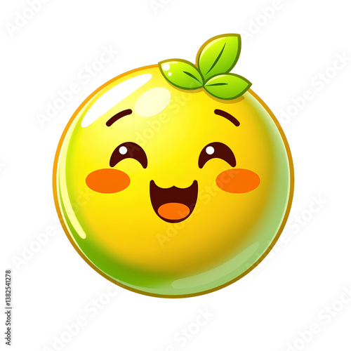 green tomatoe 3D glossy healthy meal icon, cute and adorable