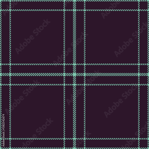 Iridescent light aquamarine and Mellow eggplant Seamless Tartan Fabric Design