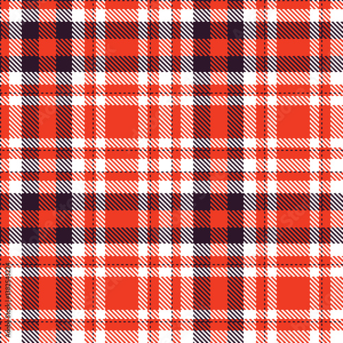 Wallpaper Mural Plaid pattern seamless. Metallic red orange & Autumn eggplant Tartan Fabric Design.  Torontodigital.ca