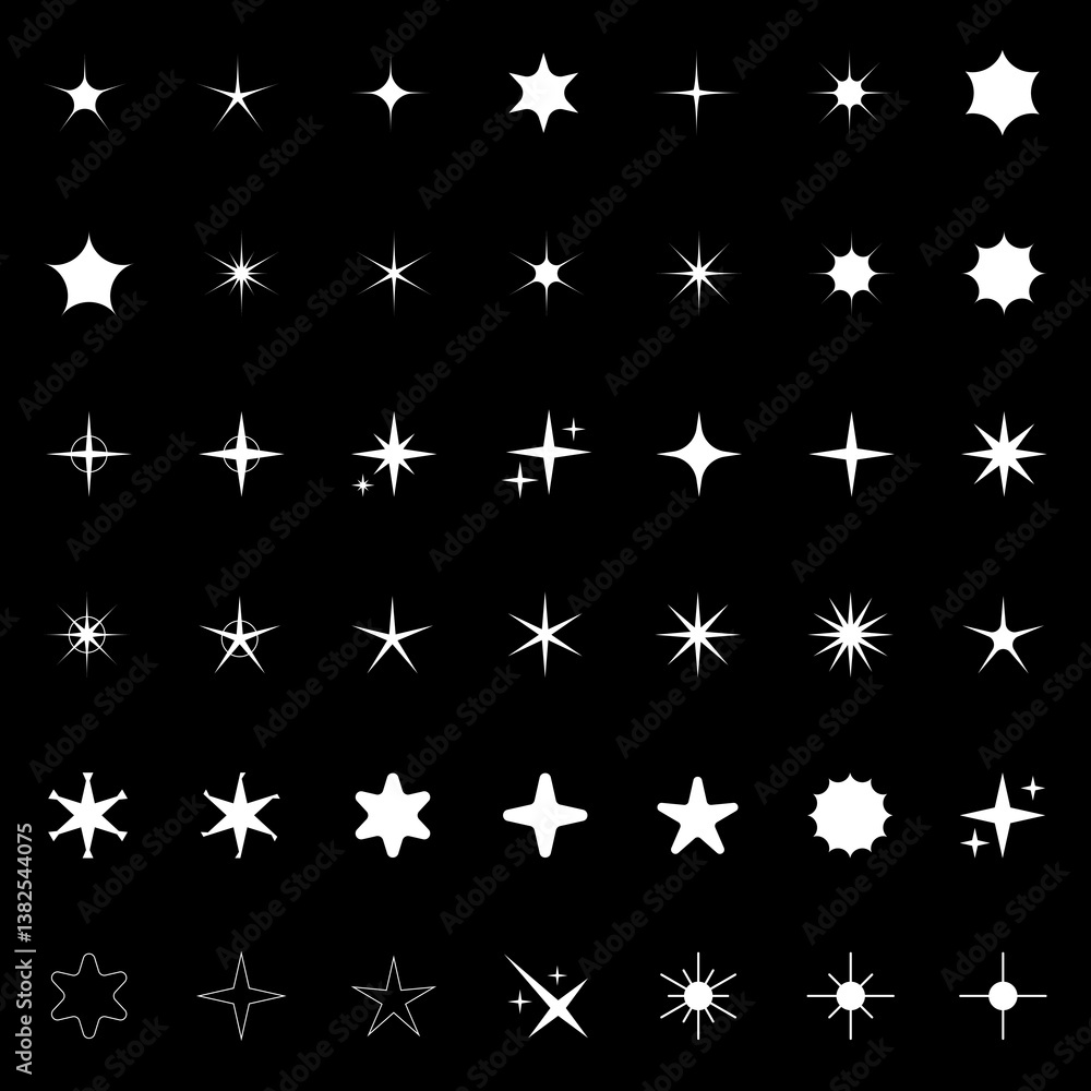 Star icons. Twinkling stars. Sparkles, shining burst. Christmas or New Year symbols. Star icons. Twinkling stars. Sparkles, shining burst. Christmas or New Year symbols.