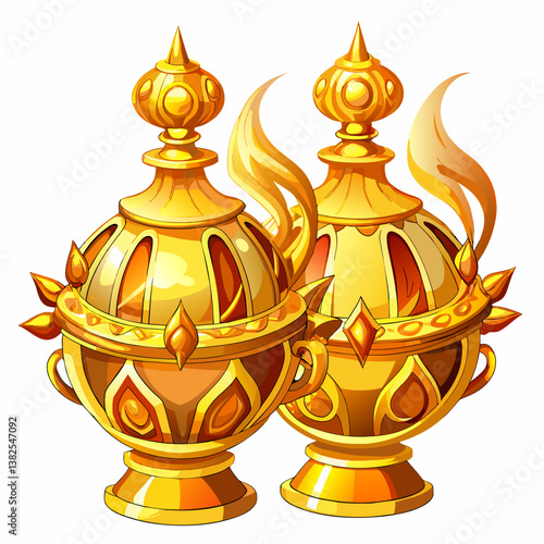 vector illustration of a magic lamp