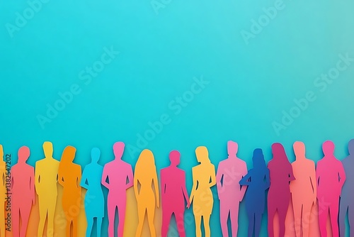 Diverse Group People Cutouts Collaboration Teamwork