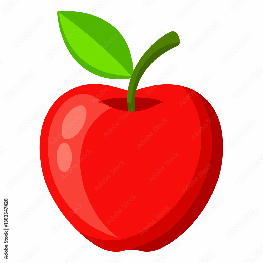 Fototapeta premium red apple with leaf