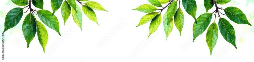 Naklejka premium Nature-inspired tree branches isolated on white background, earthy, green
