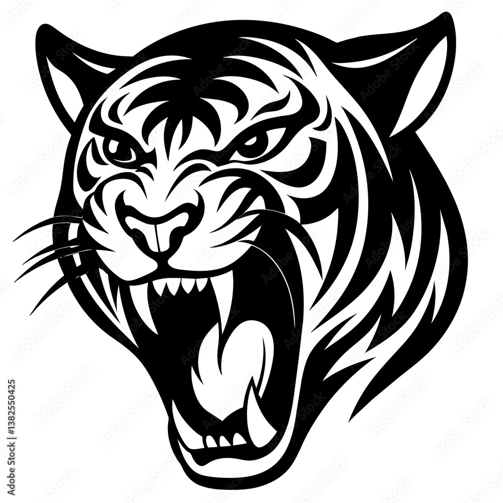 Fototapeta premium vector illustration of a tiger head