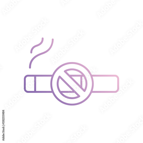 No Smoking icon isolated on a white background. Vector illustration.