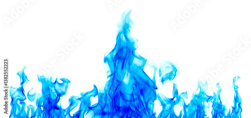 blue flame on green background