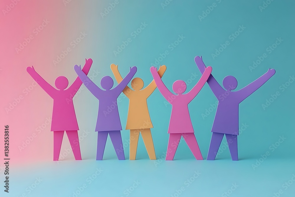 Diverse Group Standing Together Success Cutouts Diverse Group Standing Together Success Cutouts