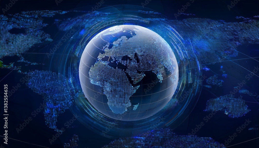Obraz premium globe and binary code